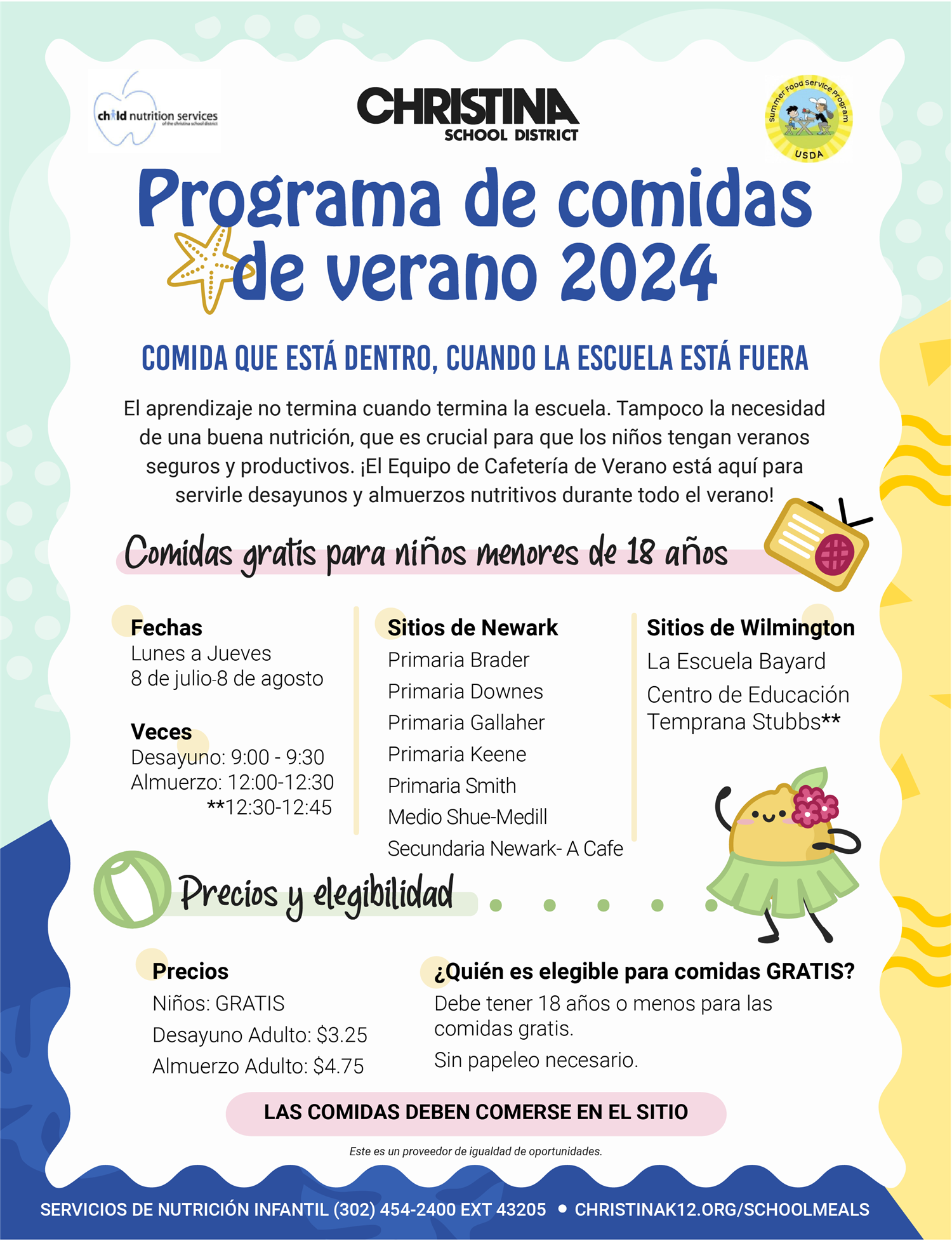 thumbnail screenshot of Summer Meal Program flyer in spanish